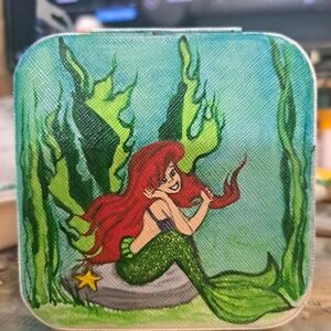 Hand Crafted Mermaid Portable Jewelry Trinket Box hand Painted